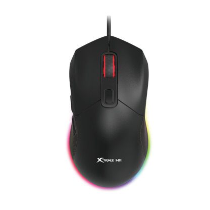 Black gaming mouse with RGB lighting
