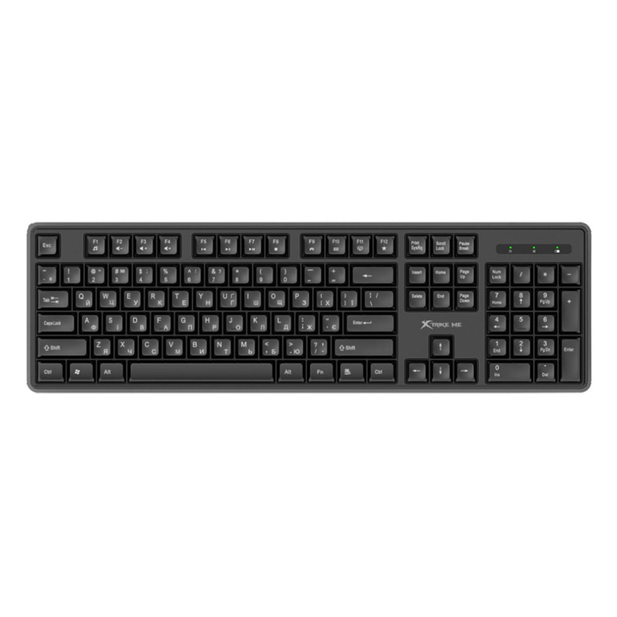 Black keyboard on a white background