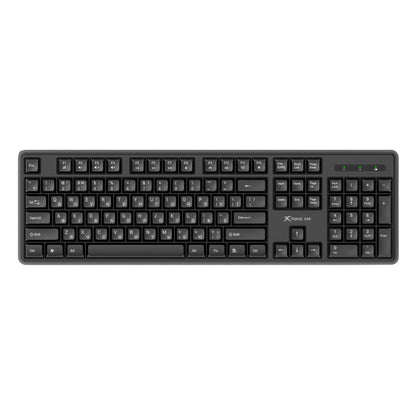 Black keyboard on a white background