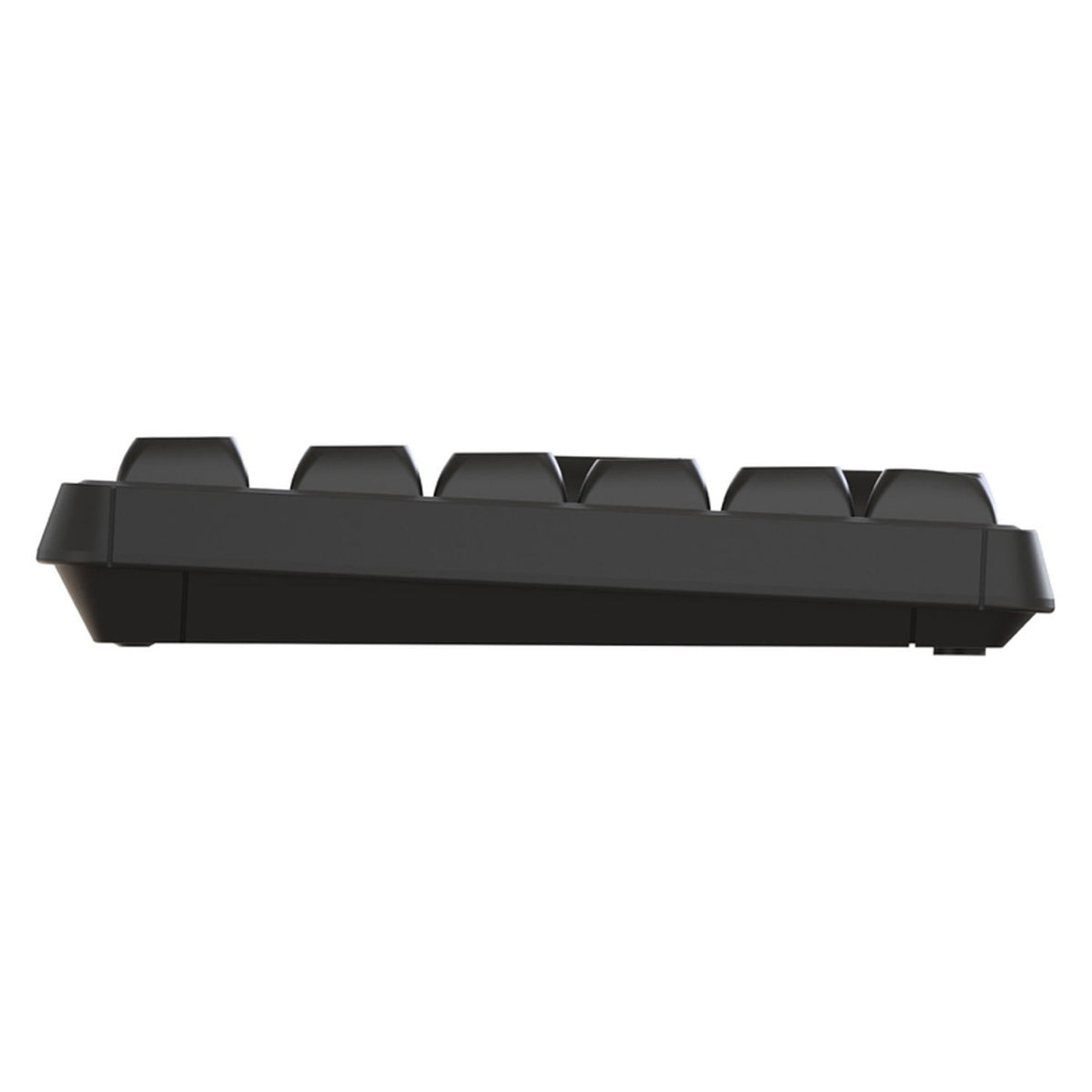 Black mechanical keyboard base on a white background