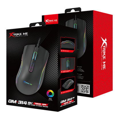Xtrike Me Gm-314 Bk Wired Gaming Mouse Black