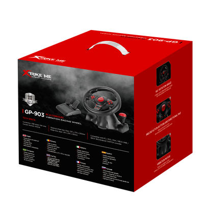 XTRIKE ME GP-903 RACING WHEEL WITH DUAL VIBRATION MOTORS REALISTIC GAMING EXPERIENCE