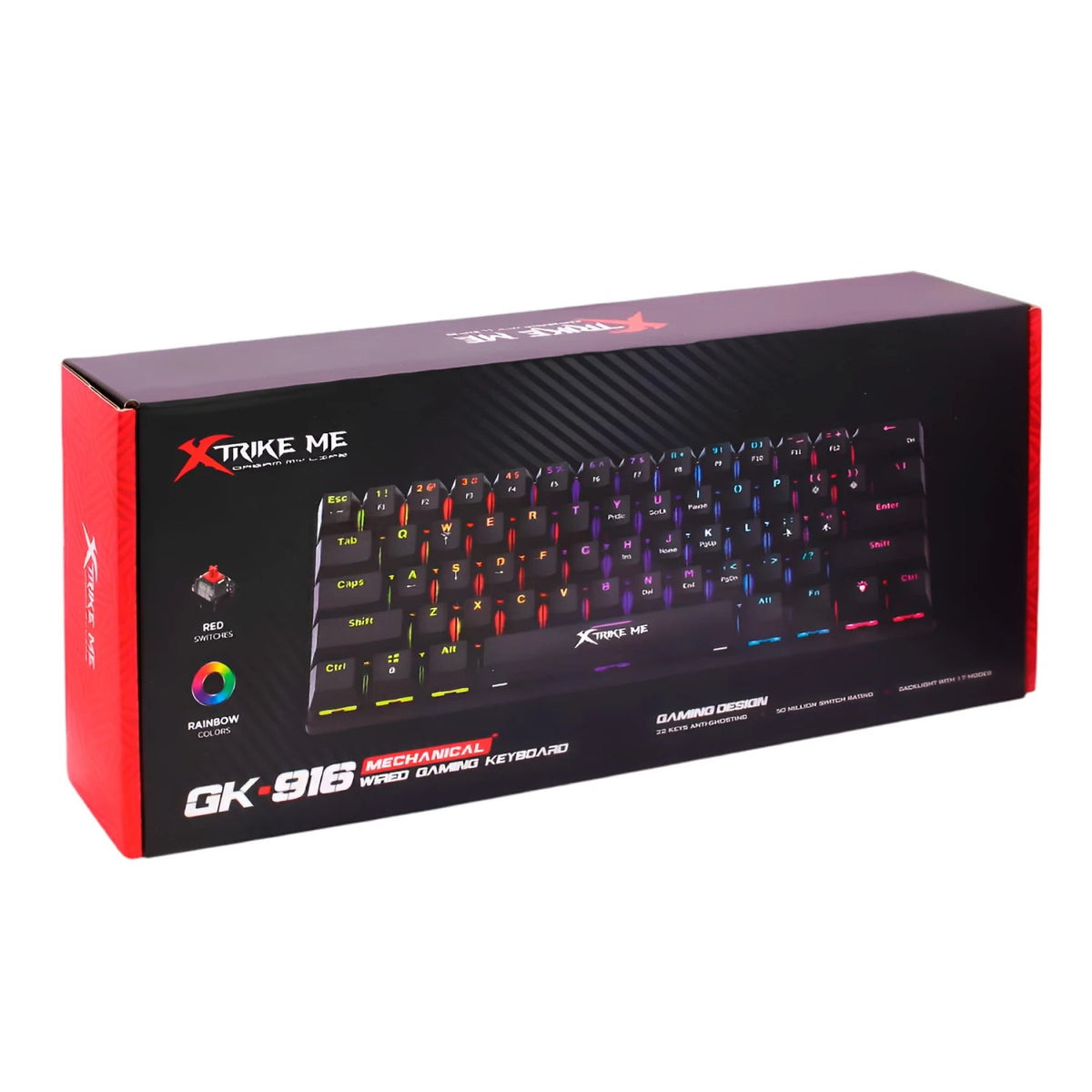 Gaming keyboard packaging with Xtrike Me