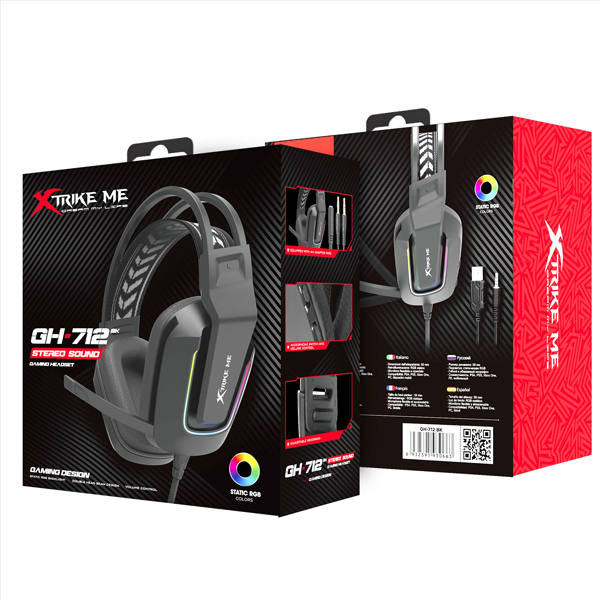 Xtrike Me GH712 RGB Gaming Headset with Noise Reduction Microphone Black