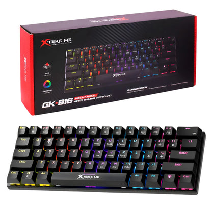 Mechanical gaming keyboard with RGB lighting and Xtrike Me branding