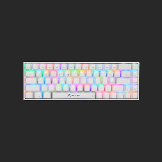 compact mechanical keyboard with white keycaps