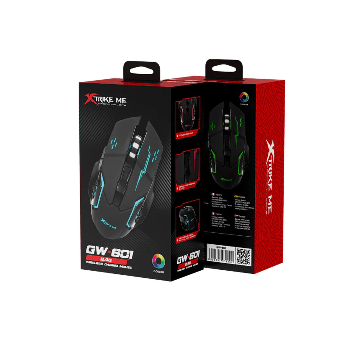 Xtrike Me GW-601 wireless gaming mouse packaging box