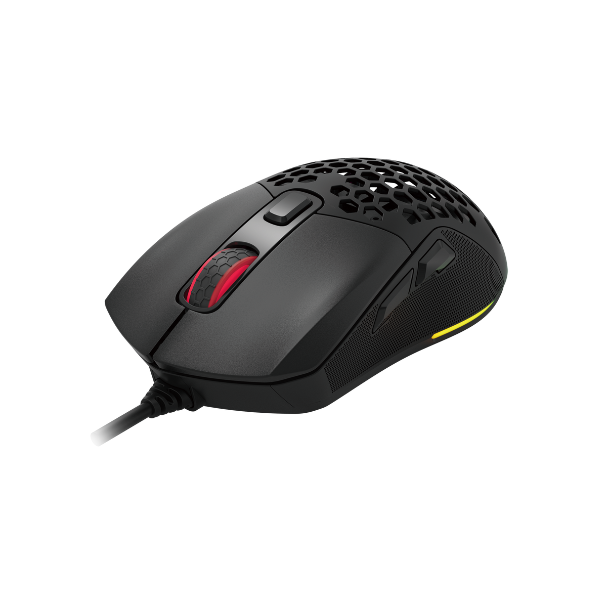 Xtrike Me honeycomb gaming mouse left angle view