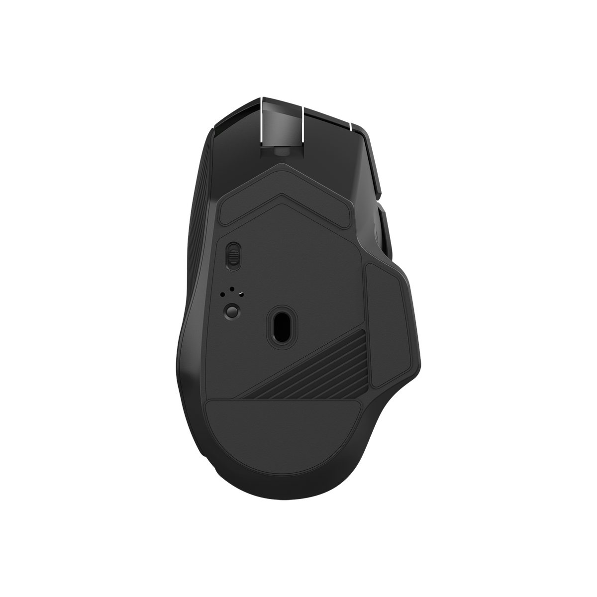Xtrike Me black gaming mouse bottom view