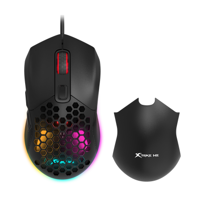 Xtrike Me honeycomb gaming mouse with interchangeable cover